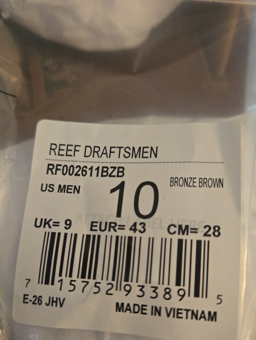 Reef Draftsmen Sandals - Bronze Brown Size 10
